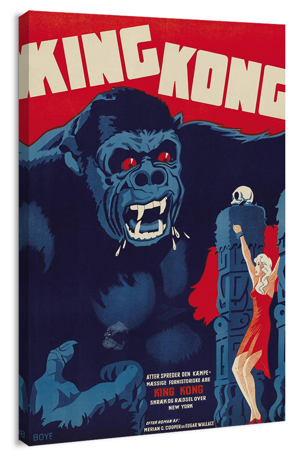 Canvas Print Wall Art - King Kong 1933 Movie Poster - 16x24 inches