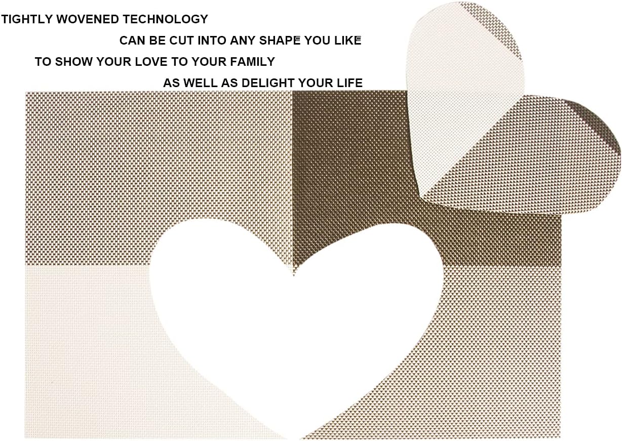 MolSinc Vinyl Woven Placemats, Heat-Resistant Stain-Resistant Skid-Resistant Dining Table Place Mats Decoration Parties Washable Reusable Free Cutting Rectangular Set of 4 17.5×12 Inches Grey : Home & Kitchen