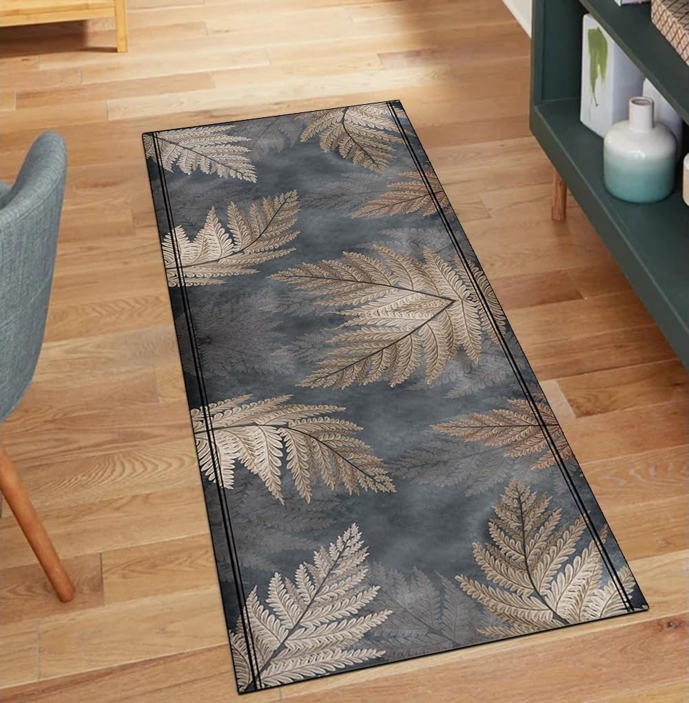 Alfombra antideslizante lavable de pasillo moderna en color gris 70x350
