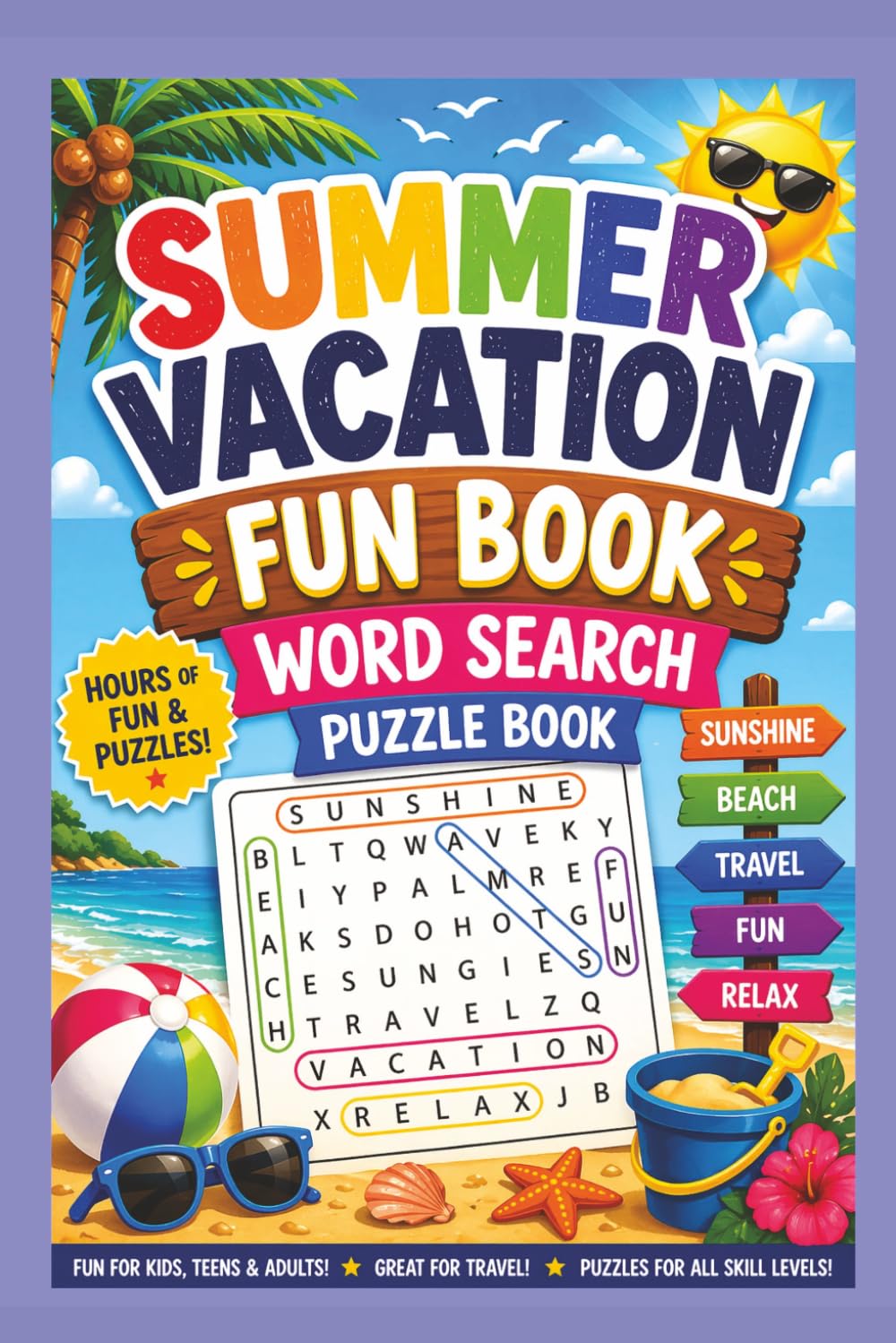 Summer Vacation Fun Book: Word Search