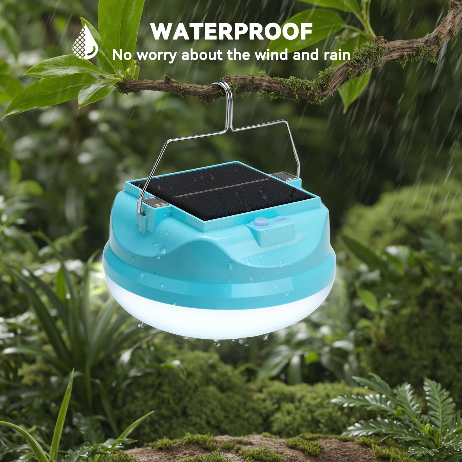 Linterna LED solar para camping, 50 W
