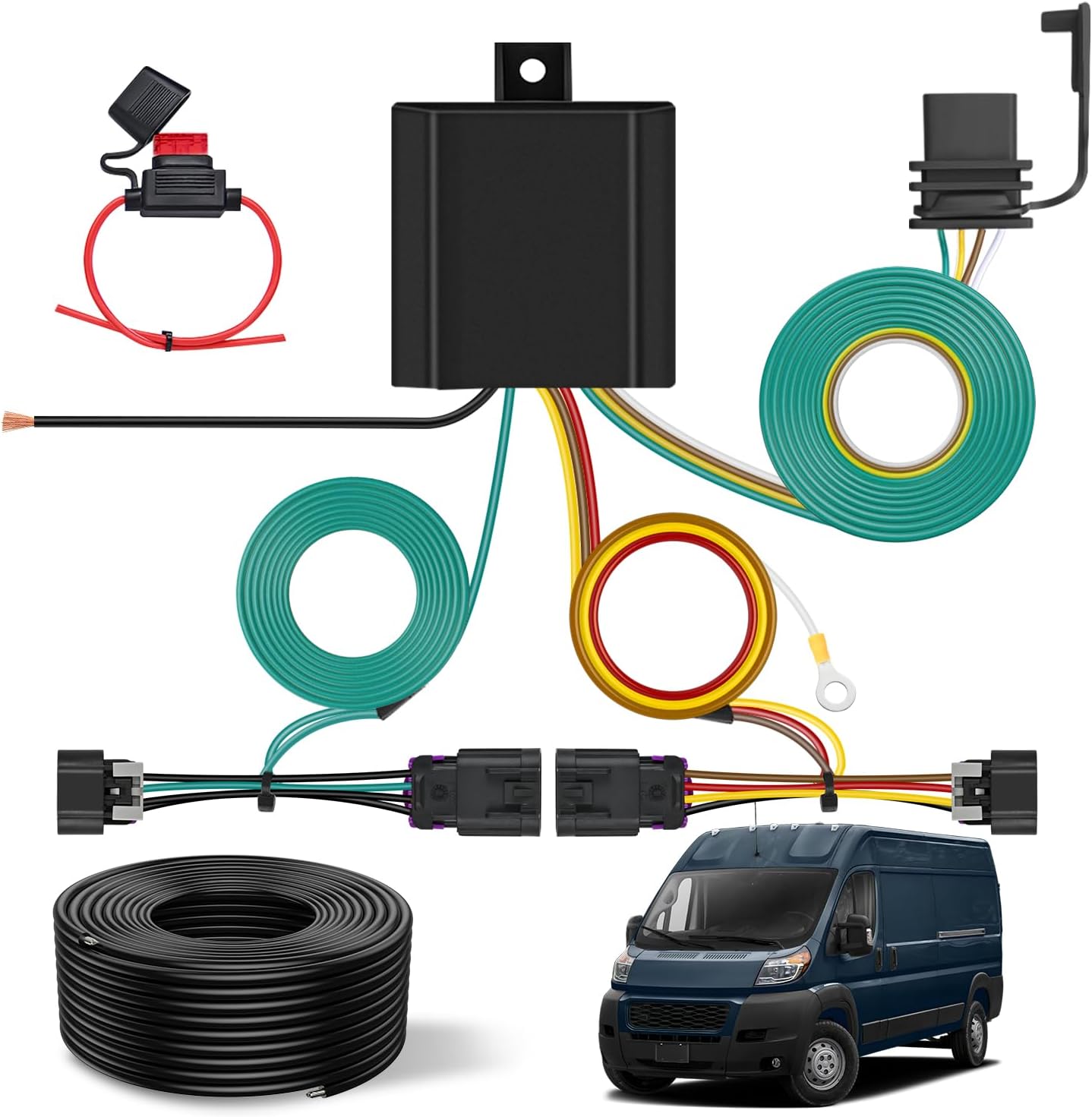 Nilight 4 Pin Trailer Wiring Harness Kit for Ram ProMaster