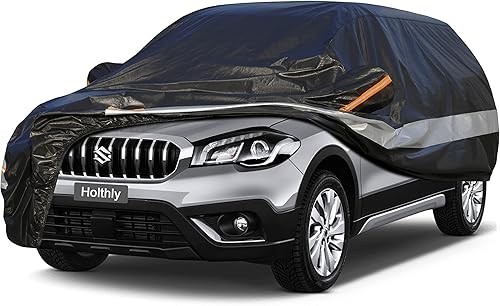 Miniatura 8 de Holthly Funda de automóvil SUV para BMW X1iX1 2009-2023, 100% impermeable, transpirable, para exteriores, protección contra la lluvia, el polvo y la