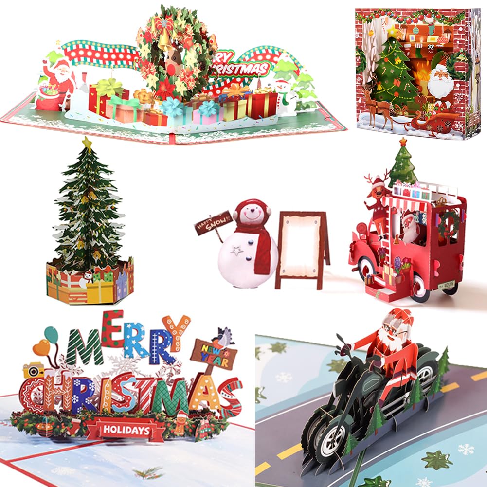 Amazon.com : WESAPPINC 3D Christmas Cards with Envelopes,Pop Up