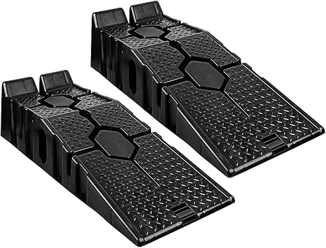 Car Slope High Lift Ramp for Passenger Car Car Tire Ramp Maintenance High Lift Jack Assist Jack Up Support Anti-slip Slope Jack Black Size 2