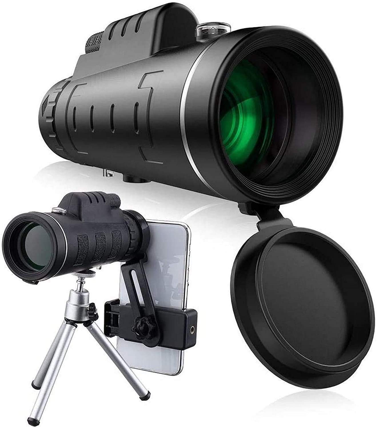 Monokular-Teleskop, 12 x 50, leistungsstarkes BAK4-Prisma, FMC-Beschichtung, Smartphone-Stativhalterungsadapter, perfekt für Vogelbeobachtung, Wandern, Konzerte, Wildtie