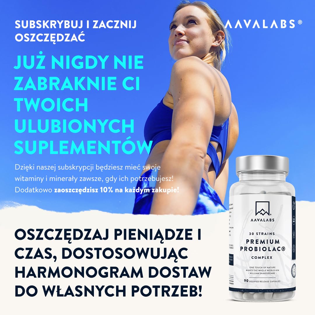 Biokompleks 120 miliardów CFU i 30 Szczepów Dobrych Bakterii (Lactobacillus Acidophilus i Bifidobacterium) w Jednej Porcji - 90 Kapsułek - Produkt Testowany Przez Firmę Zewnętrzną | Probiotyki z Lactobacillus Gasseri, Lactobacillus Reuteri, Lactobacillus