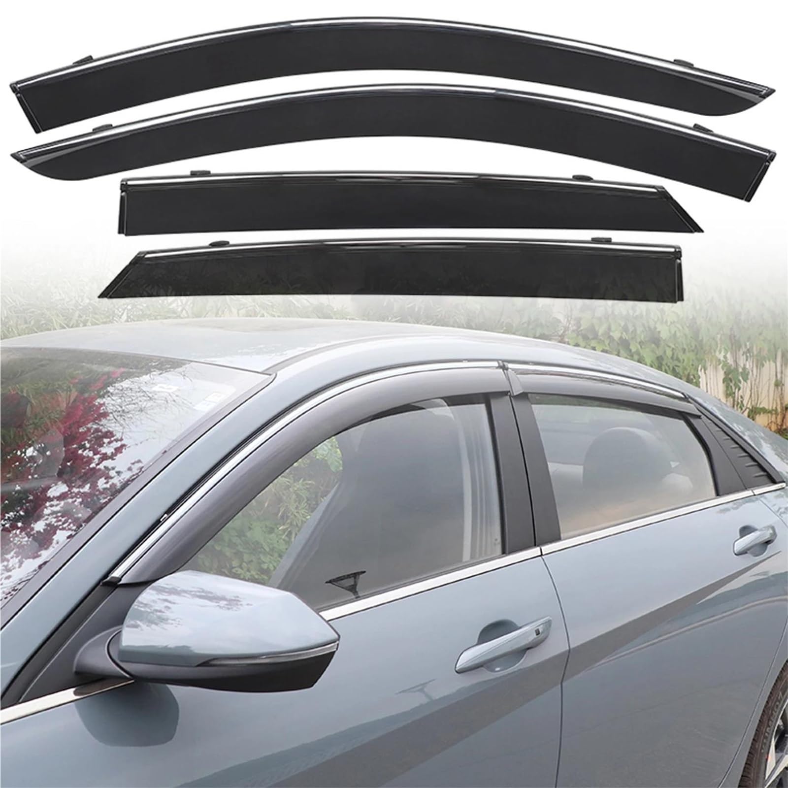 Déflecteurs pare-brise latéral Hyundai Elantra 2020-2024 anti-pluie - 8