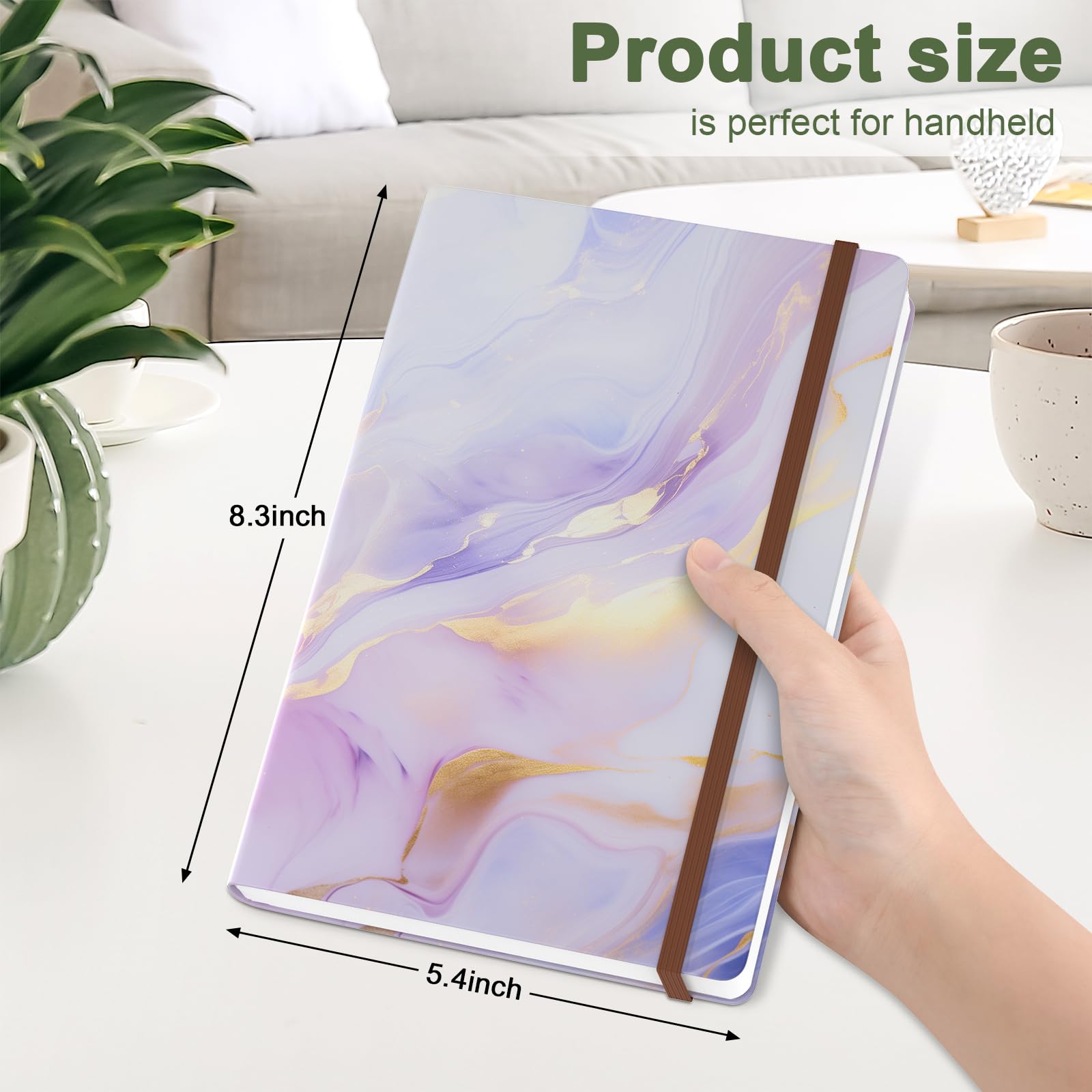 Hnogri Lined Journal Notebook, Hardcover Journal for Women 160 Pages Thick Paper, Medium 5.7 x 8.4 in - Image 2
