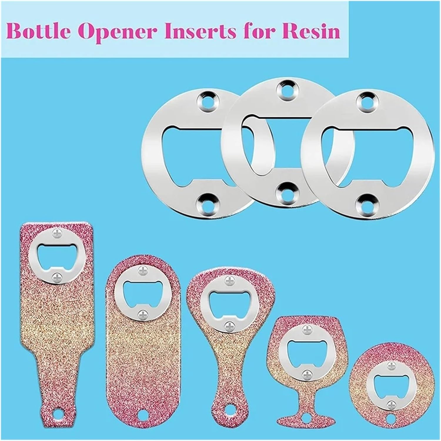 80Set DIY Bottle Opener Insert Kits, Beer Opener Hardware Parts For Resin Mold Projects