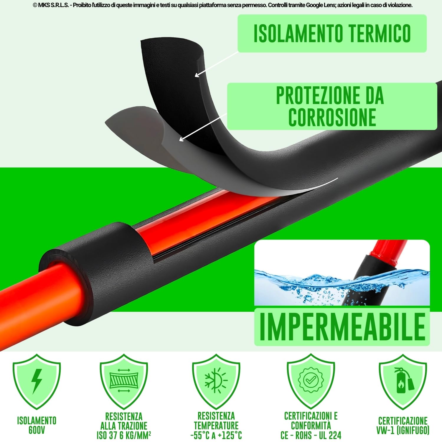 Guaina Termorestringente MarketConnect® - Ø 6,4 Mm, Lunghezza 12 Metri - NERA - Per Cavi Elettrici - Foto 2