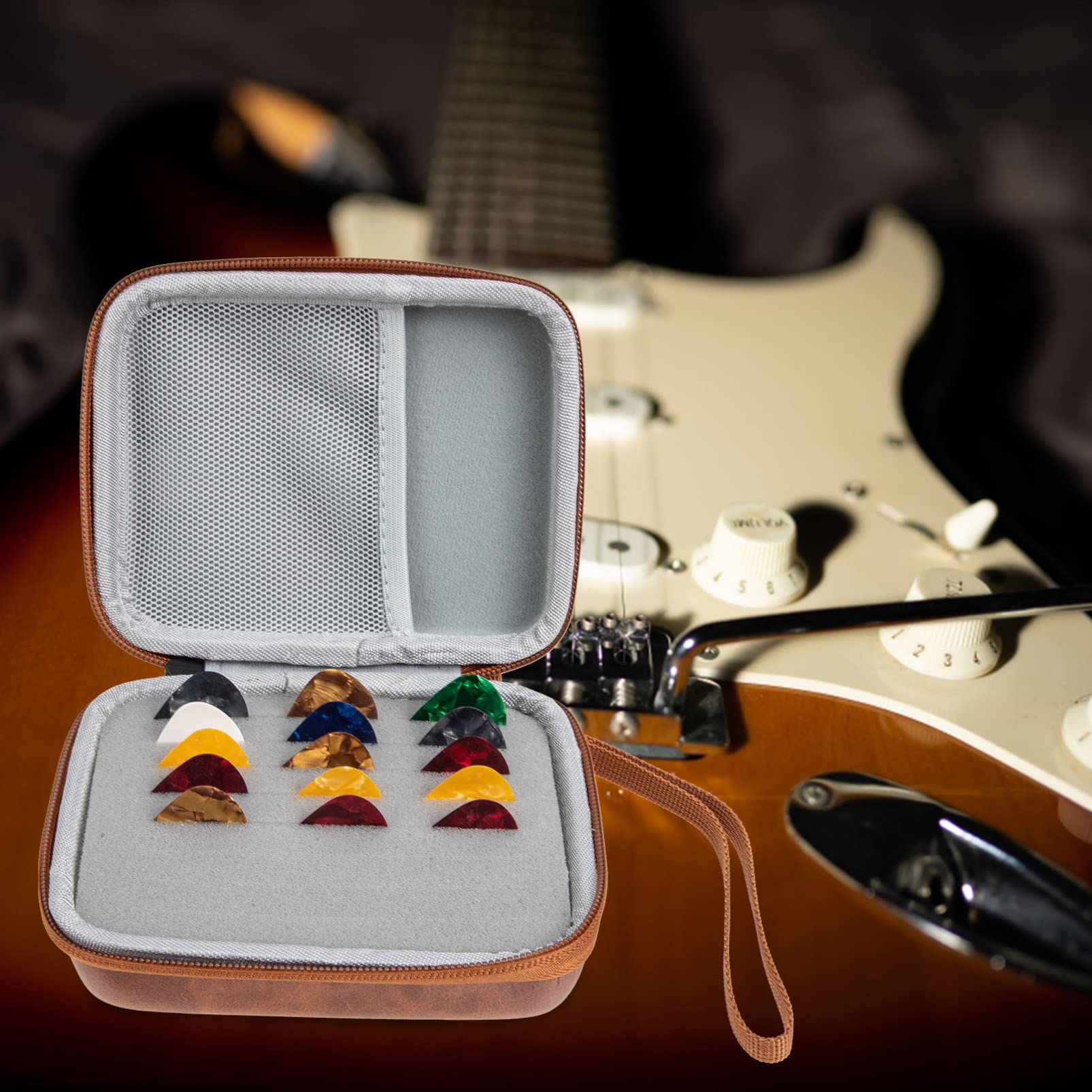 VICASKY 3juegos Púas De Guitarra Multipropósito Con Estuche De Almacenamiento Set De Púas De Aleatorios Accesorio Práctico Para Guitarra y Ukelele