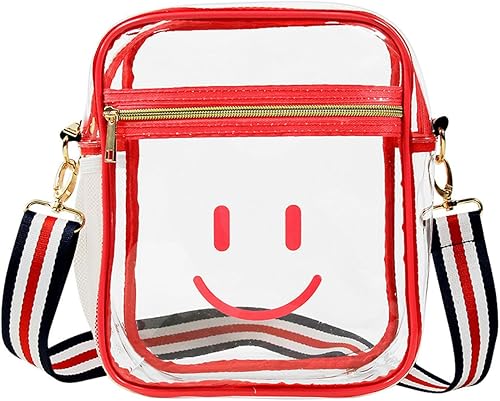 JBin Rich Bolso cruzado transparente, cangurera aprobado para estadios, bolsa transparente para mujer, bolsa transparente para conciertos y