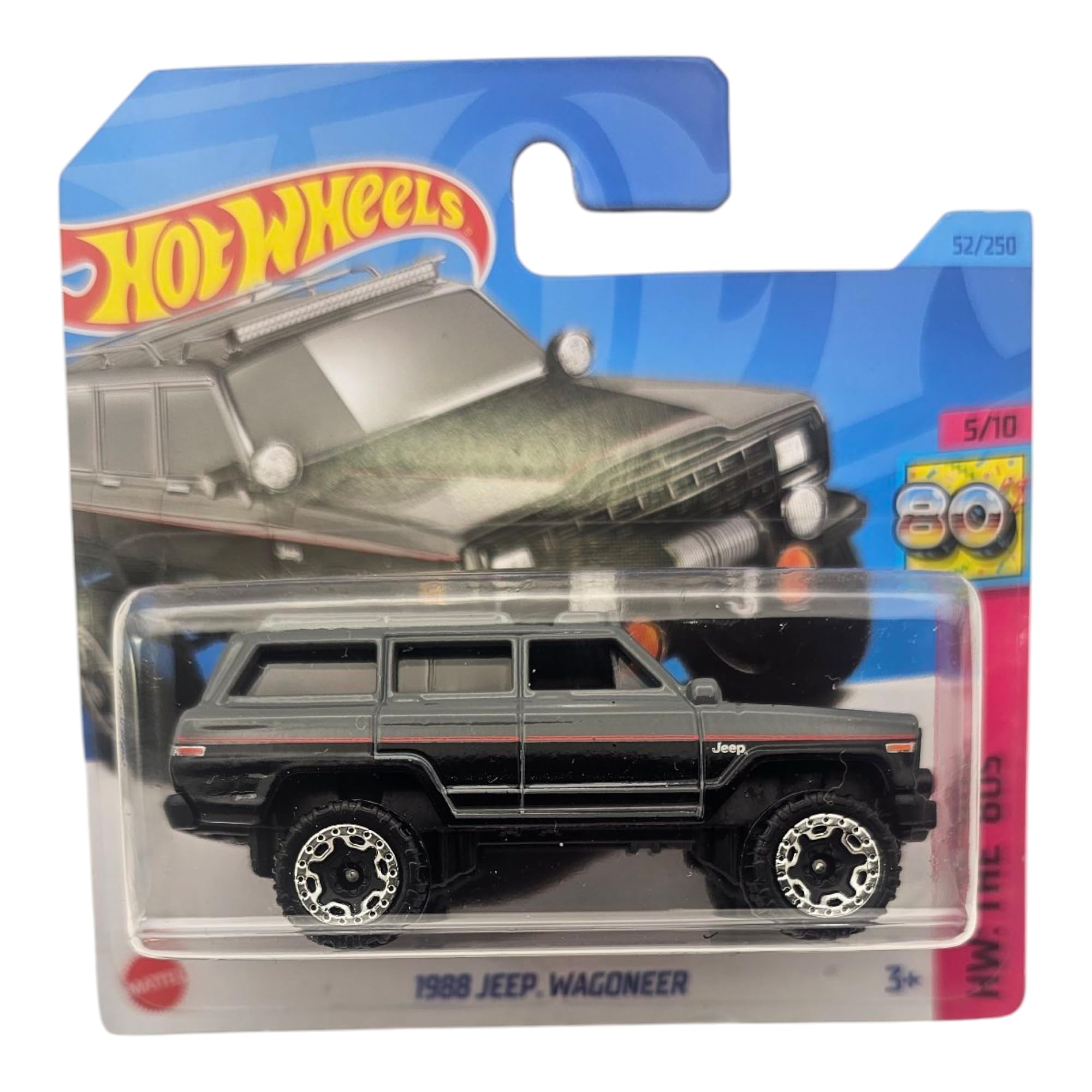 Hot Wheels 1988 Jeep Wagoneer, Black and Grey, HW Then & Now Series, 52/250