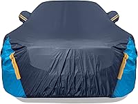 Vista 8 de Funda de coche impermeable de 2 puertas, para todo tipo de clima para automóviles, cubierta completa para exteriores con protección contra lluvia