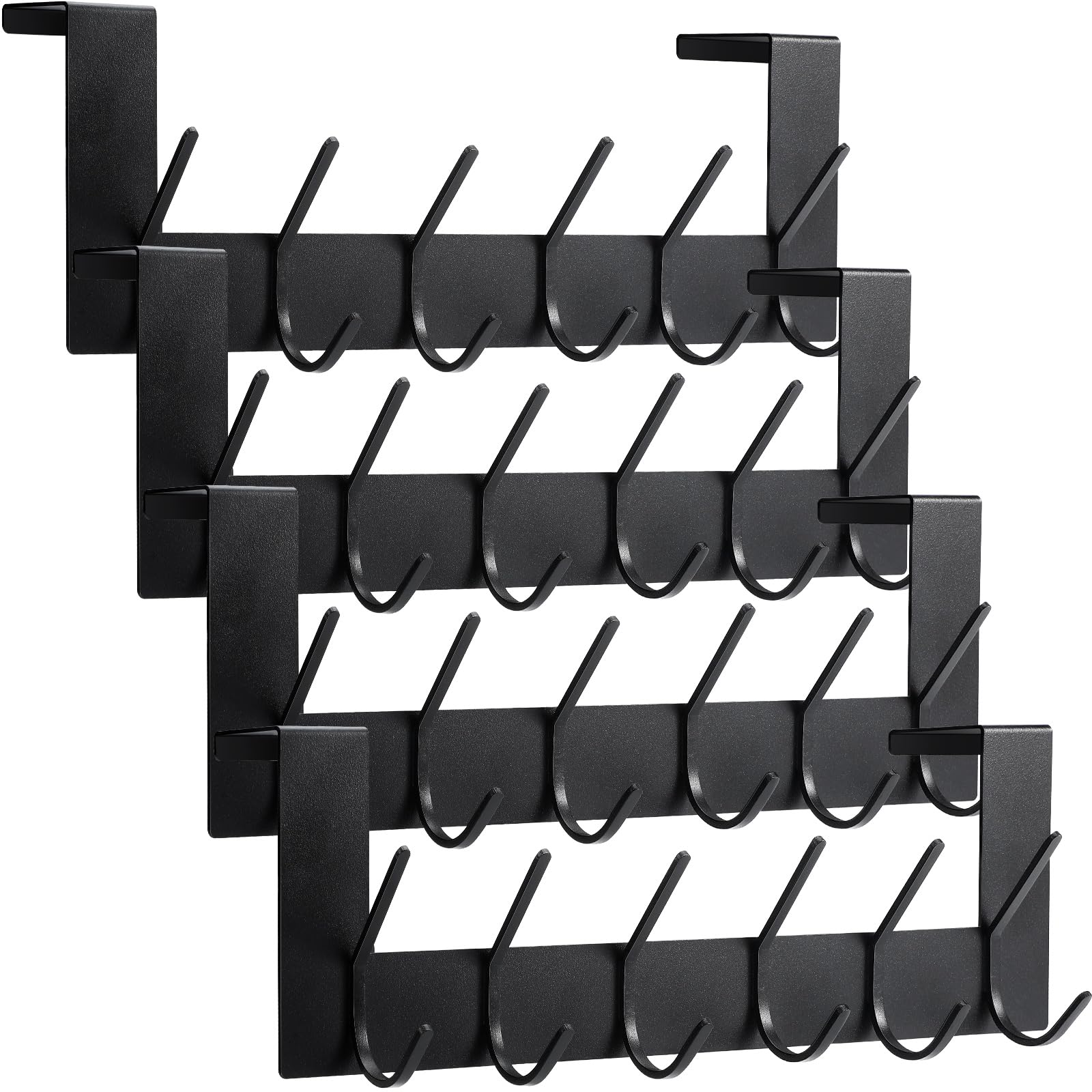 Therwen 4 Pcs Over The Door Hooks Stainless Steel Door Hanger Over The