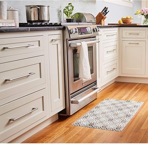 Miniatura 3 de Home Dynamix Cat Cora - Tapete de cocina antifatiga con estampado en relieve, 19.6 x 39.3 pulgadas, diseño de flora de mosaico
