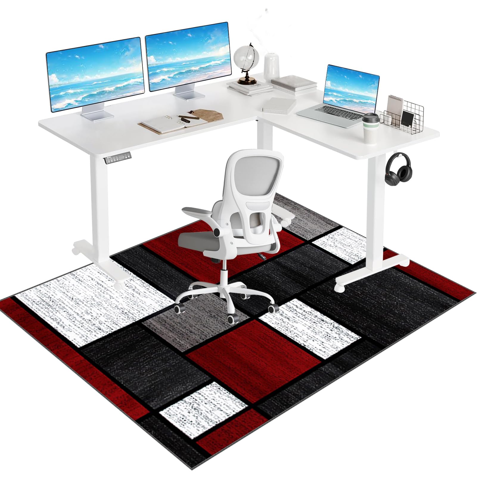 Office Chair Mat for Hard Wood Floors, Heavy Duty Anti-Slip Hardwood Floor Protector Rug, Carpet Protector Mat Easy Clean, Gaming Chair Mat for Carpet Floors, Desk Chair Mat for Carpet 80 x 120 cm โ image 1