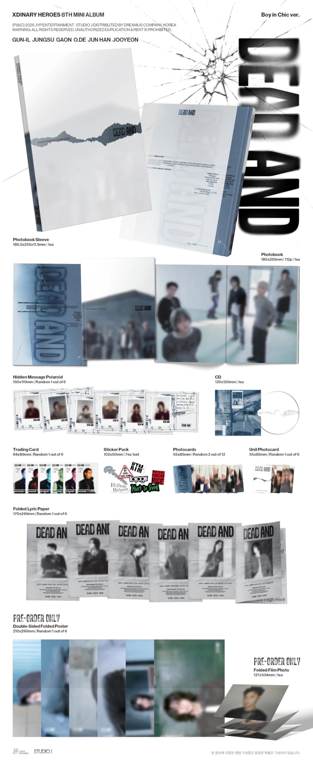 Xdinary Heroes [ DEAD AND ] 8th Mini Album (Boy in Chic) : Amazon
