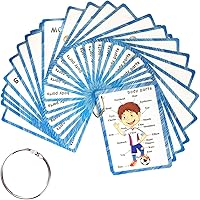 Vista 1 de SANTSUN Juego de tarjetas didácticas para niños, tarjetas didácticas de aprendizaje con imágenes y palabras, partes del cuerpo, perforadas con Body