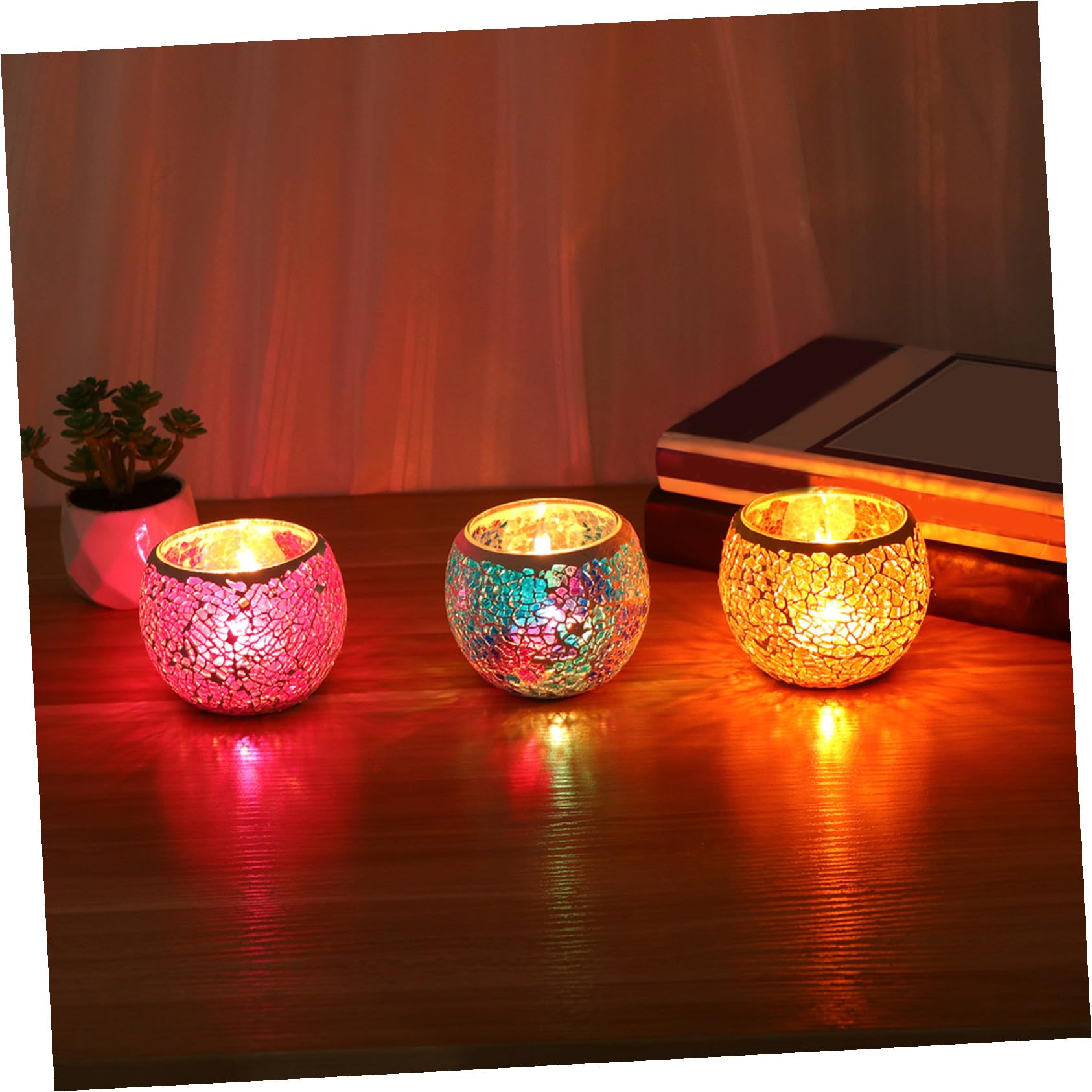 Amosfun 3 Piezas Velas Decorativas Candelabro Candelita Candelabros Votivos Vela De Calabaza Portavelas Decorativo Candelabros para Mesa Portalámparas De Aceite Decoraciones Estilo Europeo