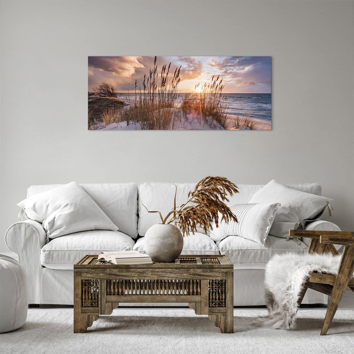 ARTTOR Lienzos decorativos 100x40cm Cuadro Sobre Lienzo Moderno Oeste En La Playa Grande Dormitorio Cocina Cuadros Pared Imágenes Cuadros Decoracion Salon Wall Art Prints Decor Canvas AB100x40-4710