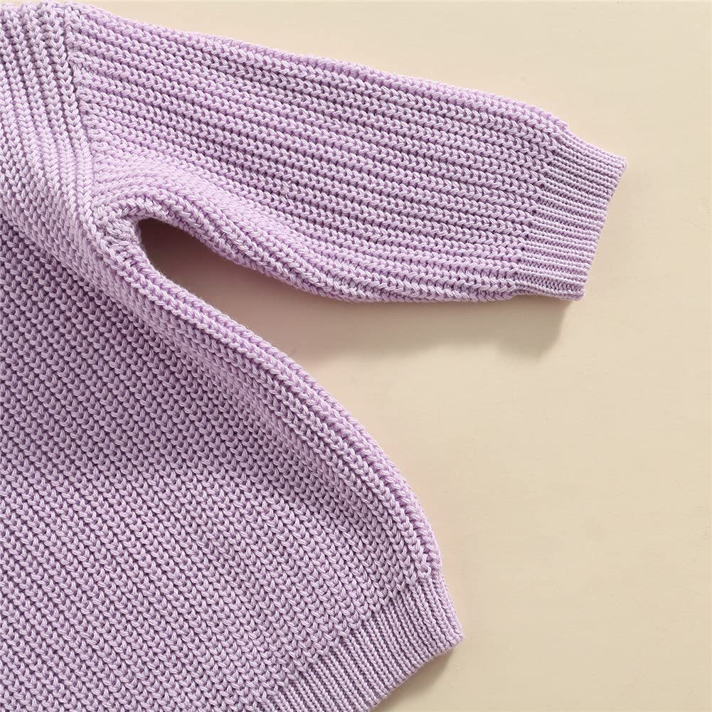 Afunbaby Suéter de punto para bebé niña y niño, sudadera cálida con cuello redondo y manga larga para bebés y niños pequeños