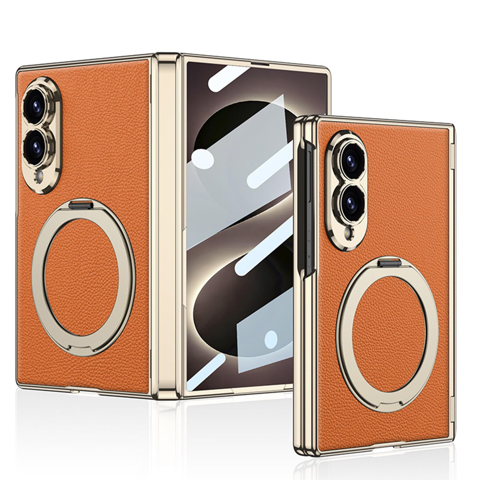 Étui cuir Samsung Galaxy Z Fold 8 antichoc orange pour sécuriser votre écran