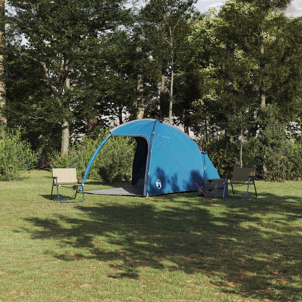 Tenda da campeggio per 2 persone, in taffetà, 370 x 230 x 185 cm, grande tenda di gruppo per estate, campeggio, giardino e terrazza, antivento, grigio e arancione