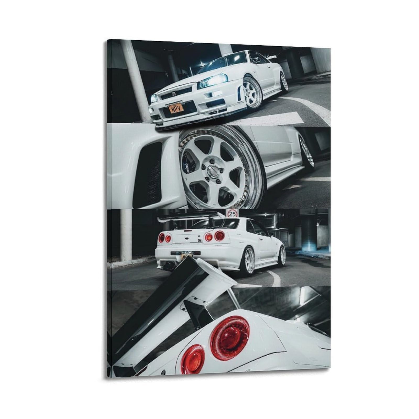 OKAHYS Classic JDM Racing Poster Skyline R34 Supercar Decorative Painting Canvas Wall Artworks Picture 20x30inch(50x75cm)