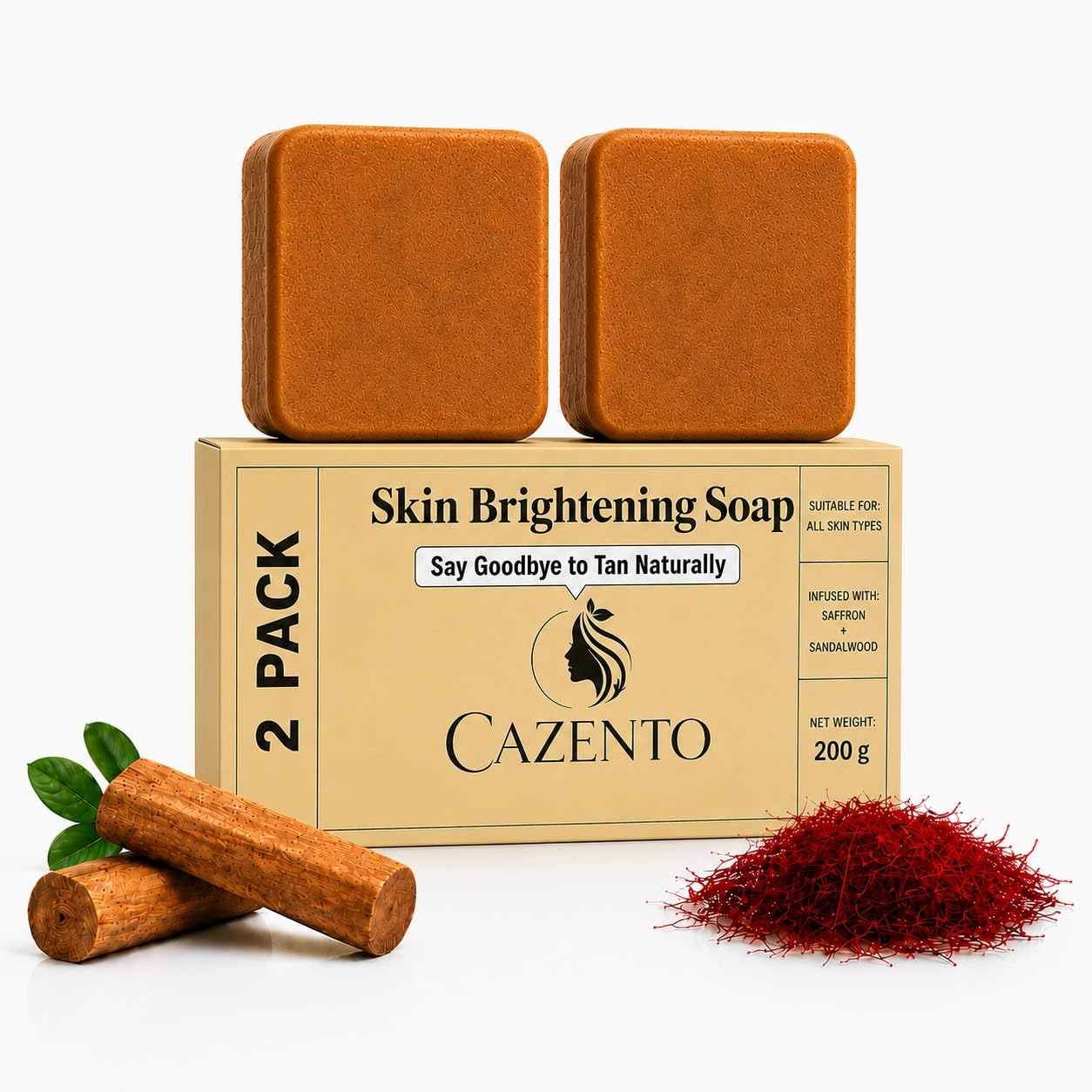 Magic D-Tan Removal Soap | Handmade Saffron & Sandalwood (Kesar Chandan) Brightening Bathing Bar | Glow Enhancing Soap for Men & Women | 100 gm (Pack of 2)-image-20