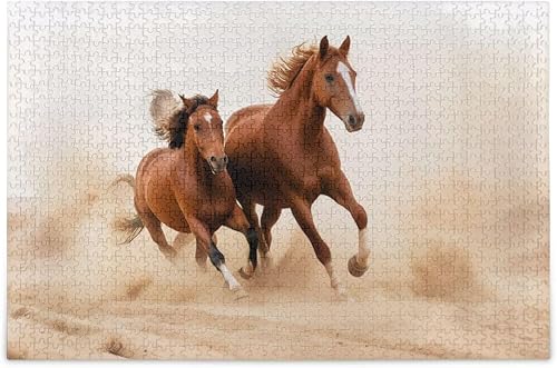 Rompecabezas de caballo árabe corriendo de 1000 piezas para adultos, juguete educativo de aprendizaje para niños y niñas, decoración del hogar,