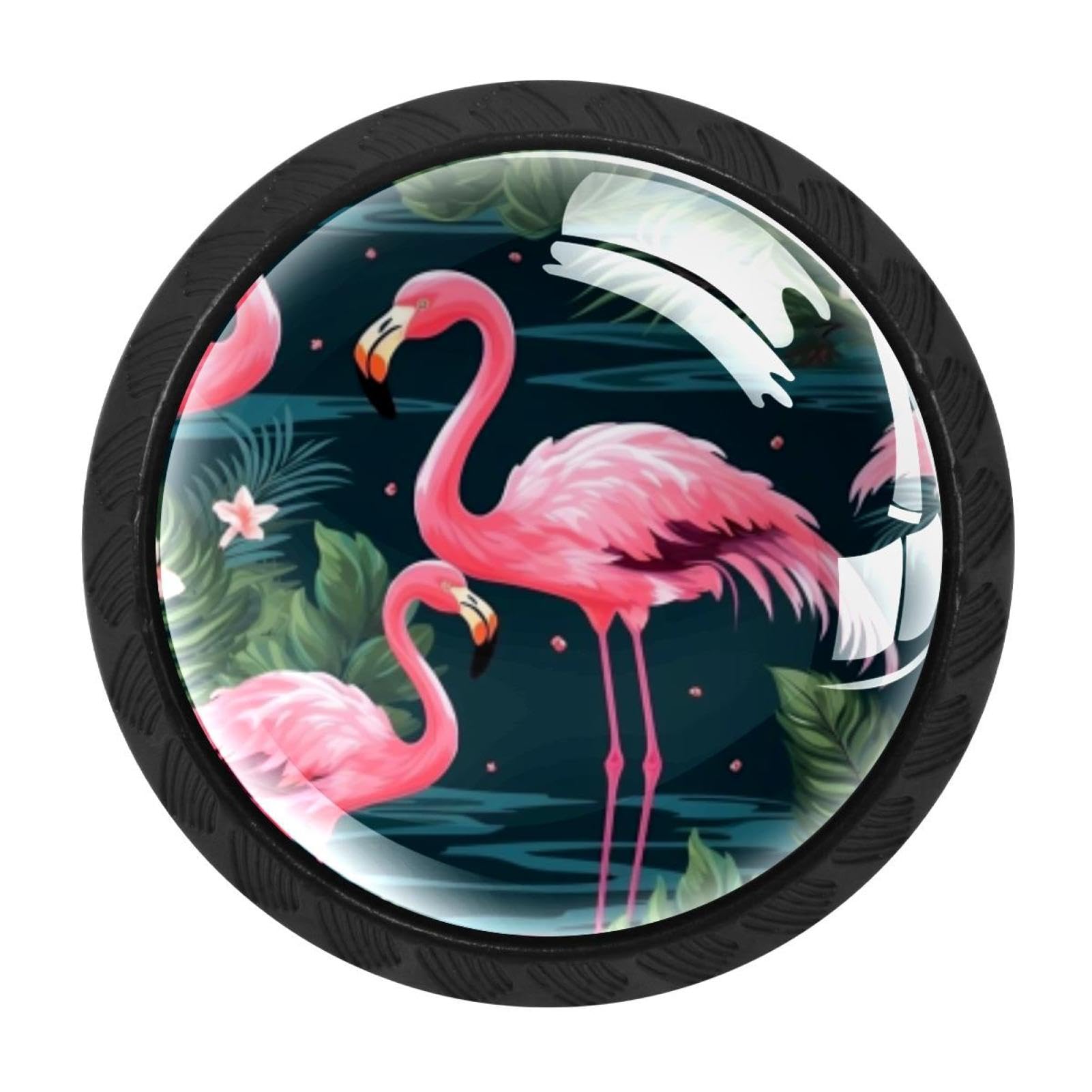 Chenzzzz Multicolored 18 4 Pcs Flamingo Rainforest Cabinet Knobs Crystal Drawer Pulls For Kitchen, Bathroom Cabinet, Dresser And Cupboard