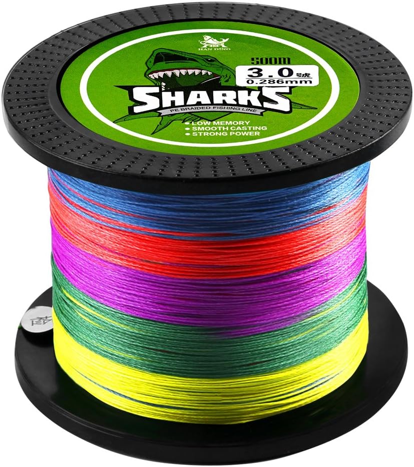 Multi-Color Braided Fishing Line 500m/547yd Thinner Diameter 14-80lb Fishing Tackle Zero Stretch 9 Strands Braided Fishing Line
