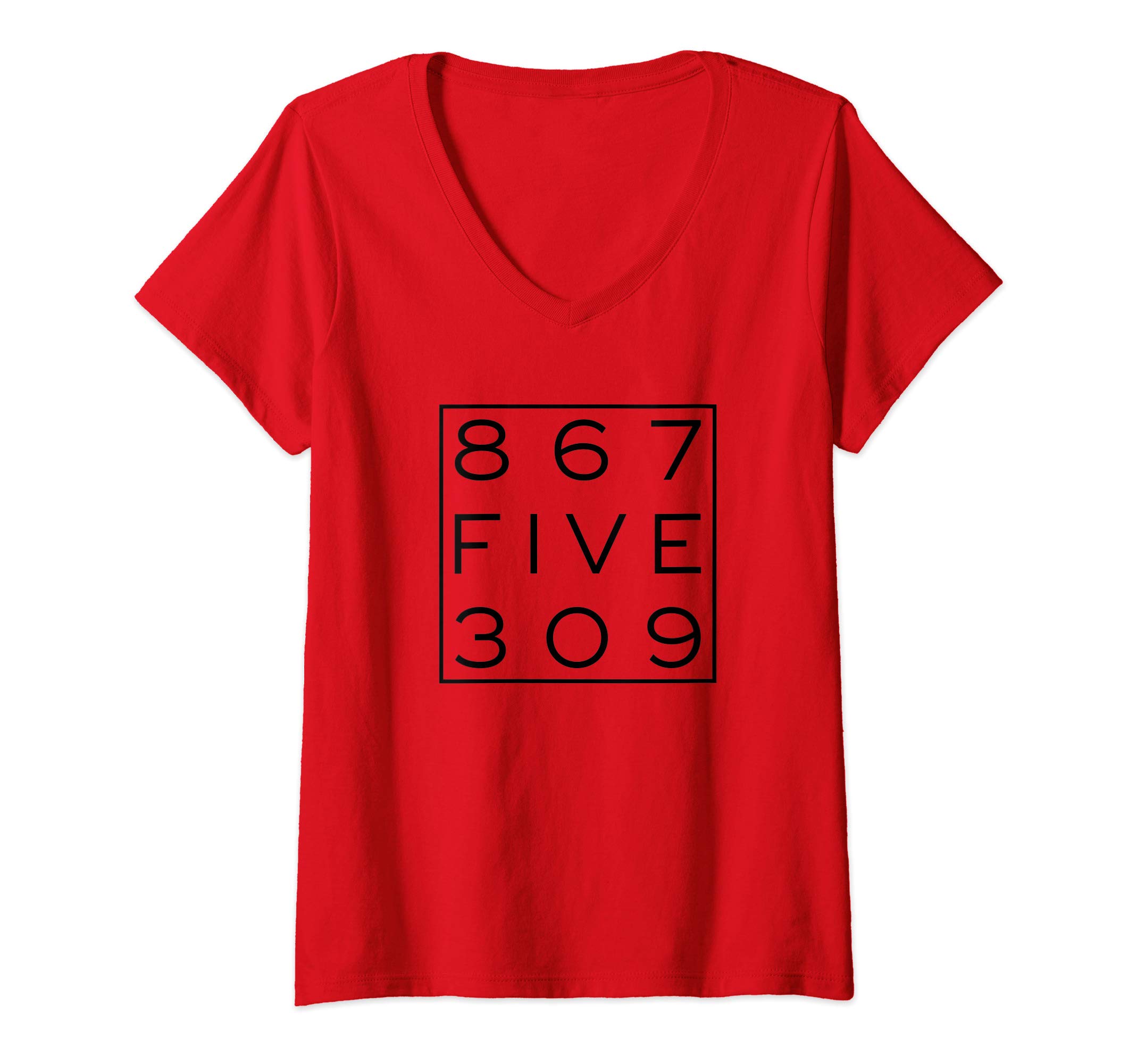 Womens 8675309 Nostalgic and Funny 80s Designed V-Neck T-Shirt