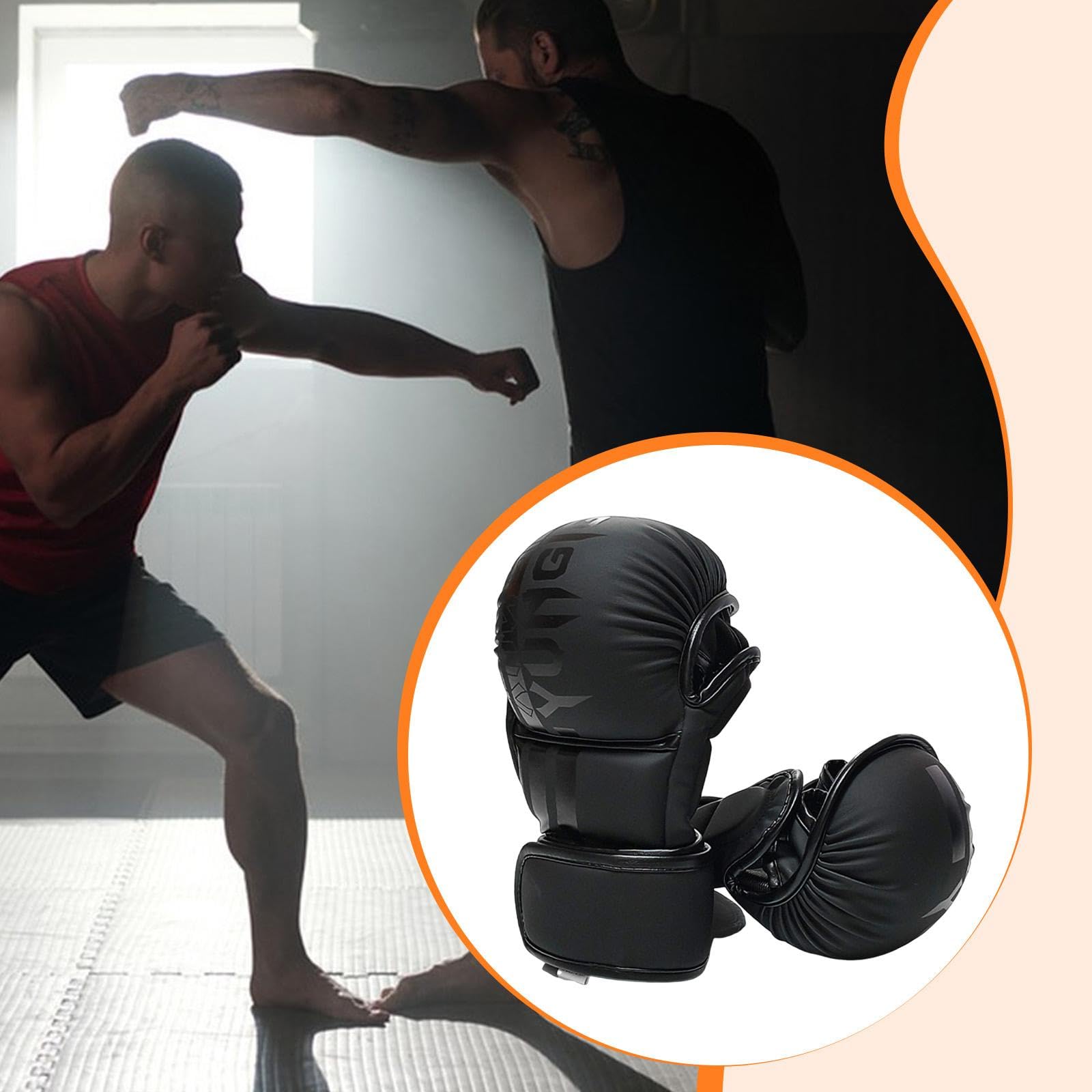 Guantoni da Guanti da Allenamento MMA Guanti MMA Spessi Fasce per Le Mani da Allenamento Fasce per Le Mani da Esercizio Mezzo Dito per Sparring