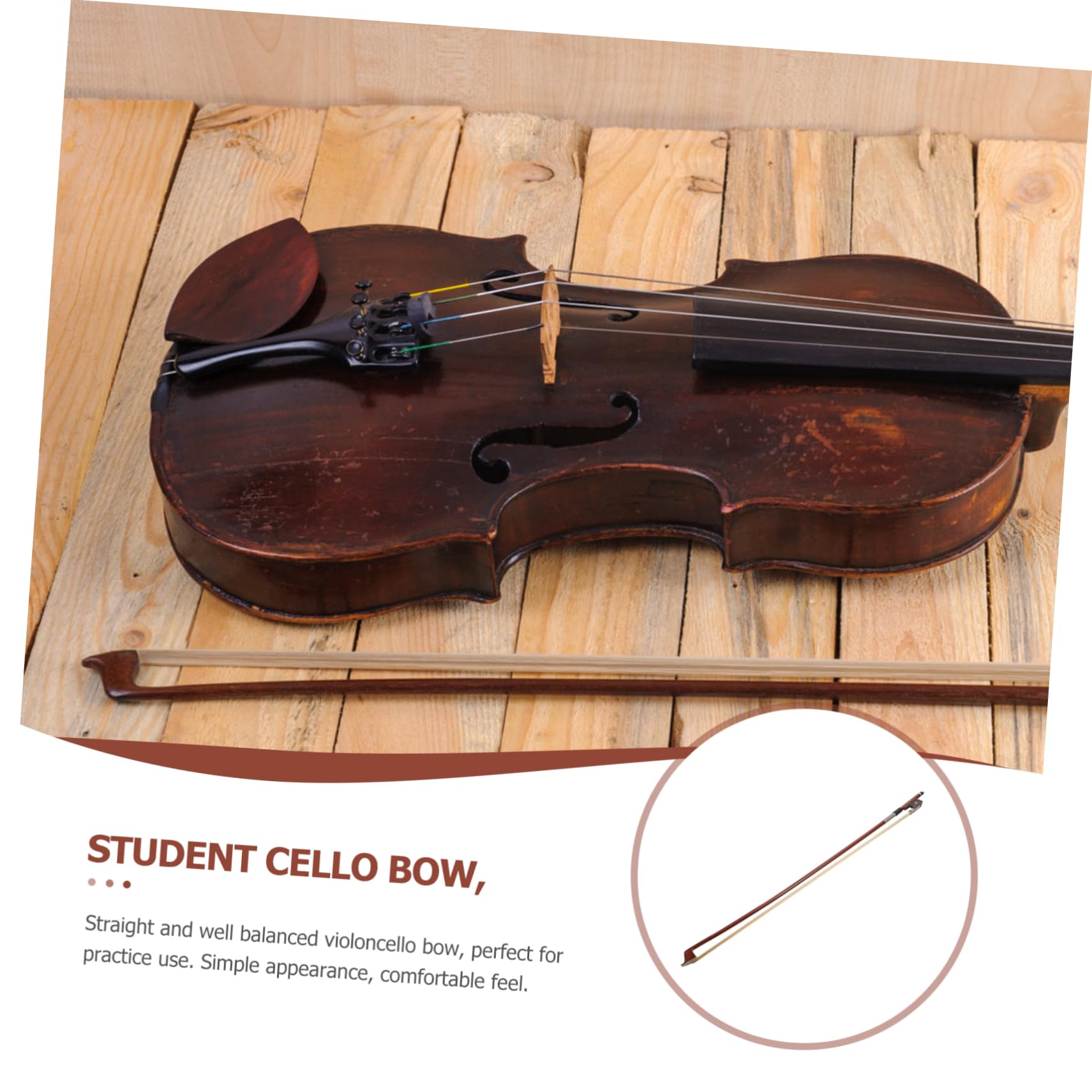 Cellobogen aus Kunsthaar für Violoncello Ausbalanciert und Angenehm in Hand 1 Ersatzbogen für Anfänger und Schüler