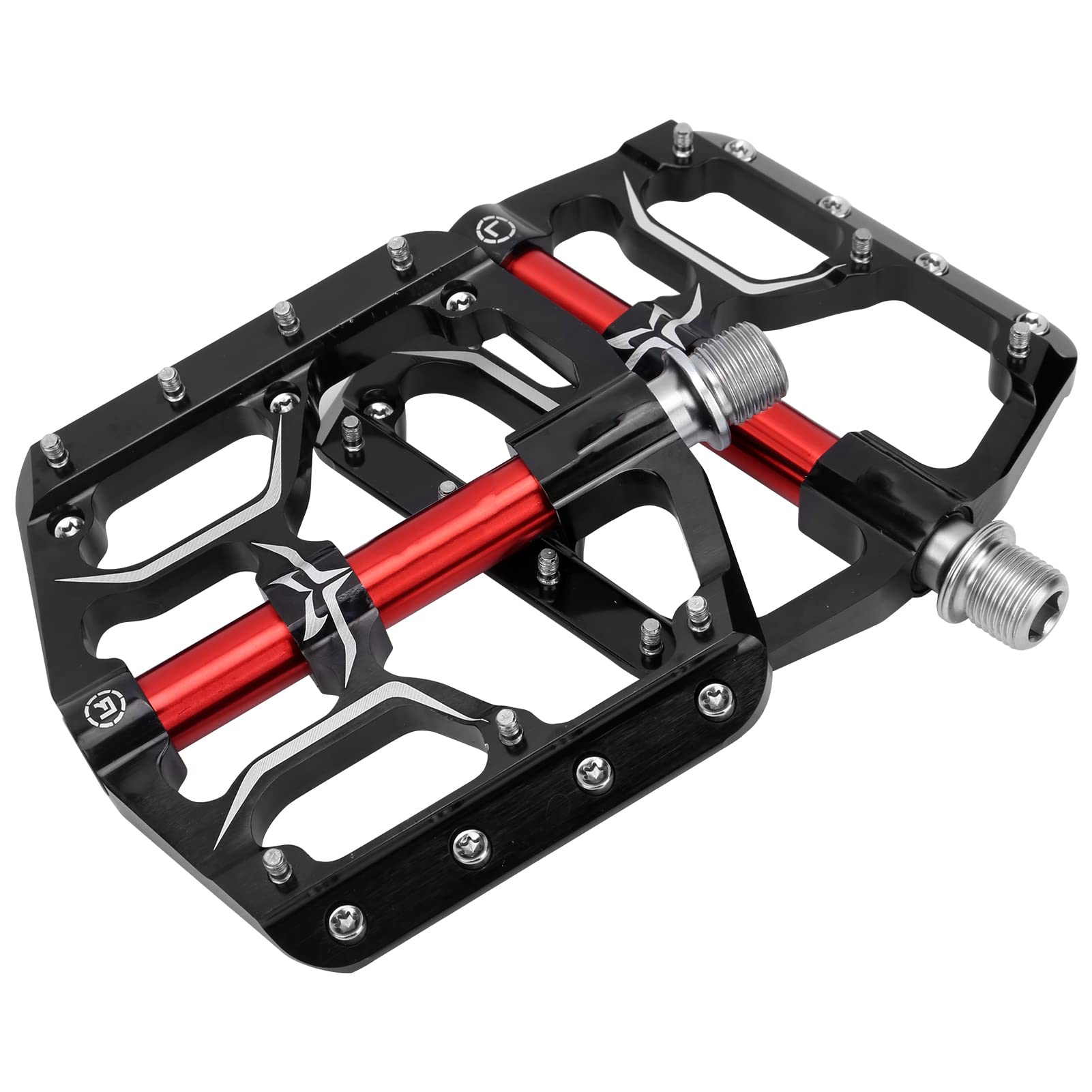 HUIOP Pedal de Bicicleta Pedal de Plataforma 3 Rodamientos Acero Al Cromo Molibdeno Duradero para Ciclismo Negro 120 X 105 Mm