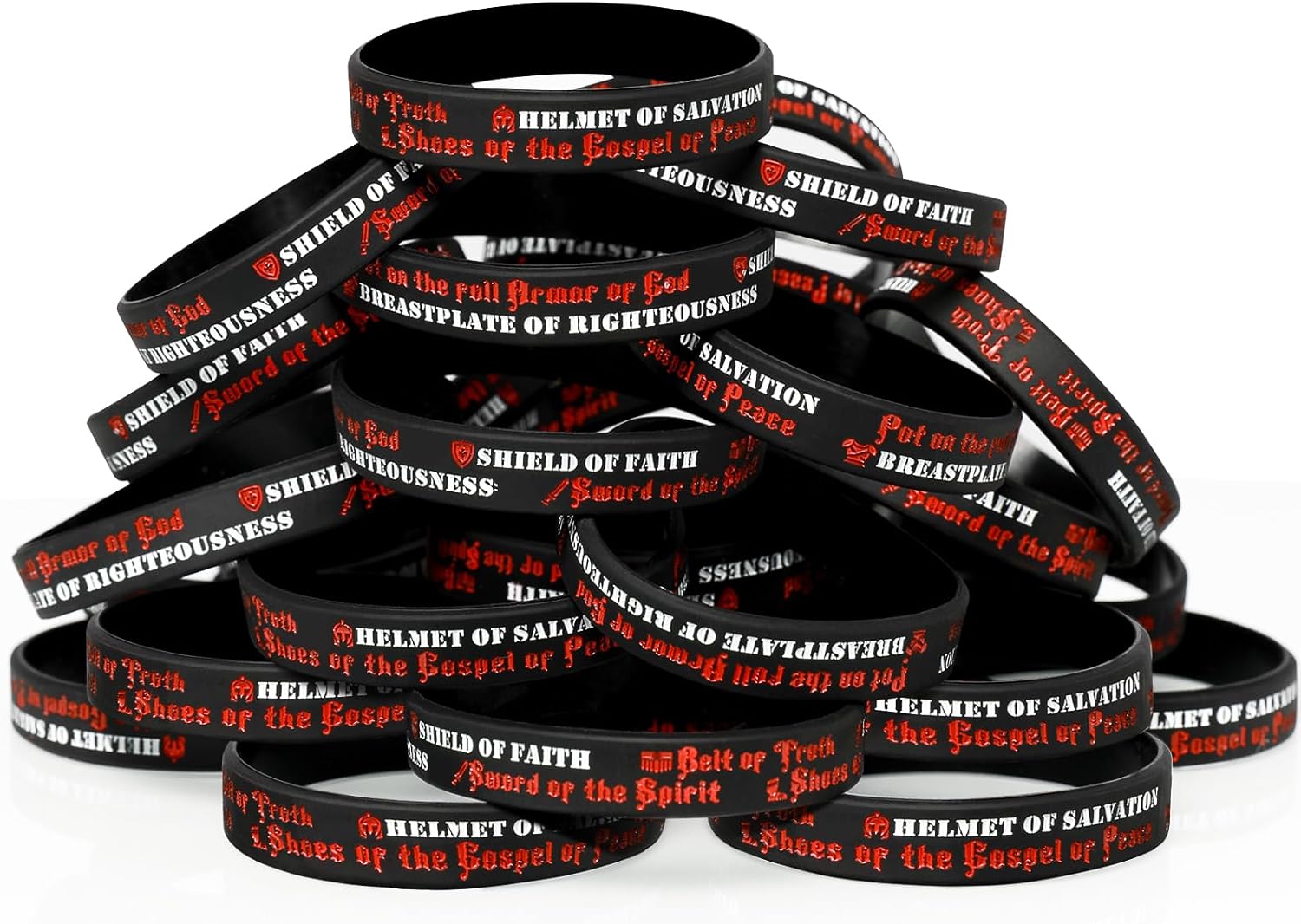xiheer Armor of God Silicone Wristband Bracelets Ephesians 6: 10-18