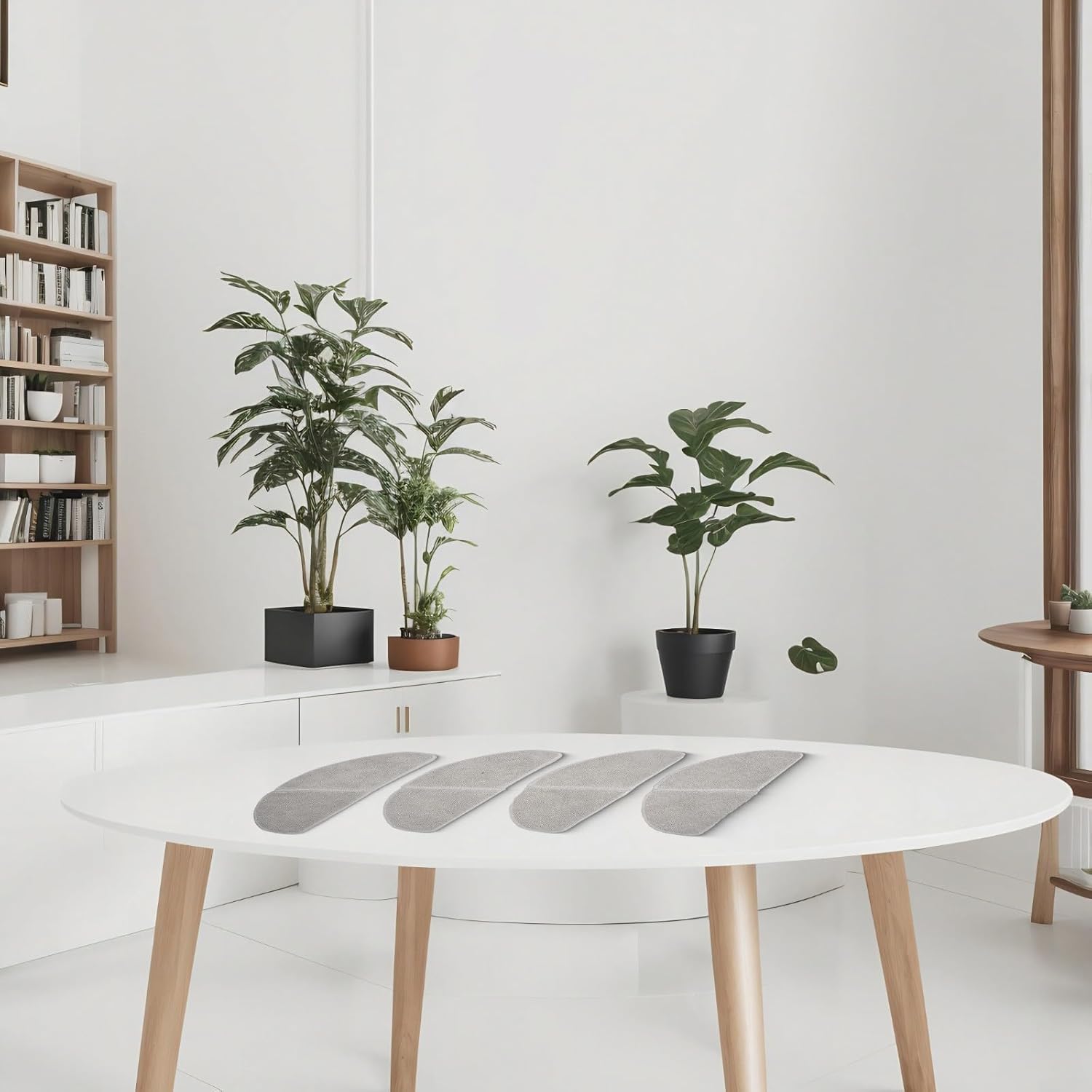 Mop Cloth Replacement for Midea S8/S8 Plus, Clien T24, for ThinkAir RV50 Pro Robot Vacuum Cleaner, Washable Pads for Efficient Floor Cleaning, Easy Install, 4 Pack(4 Pcs)