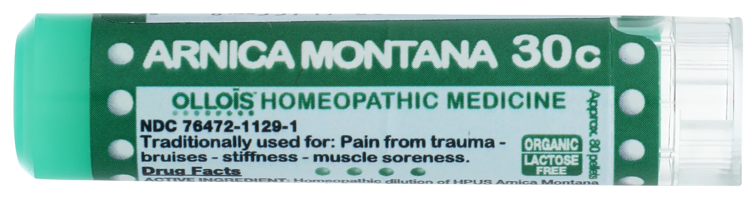 OLLOIS Vegan Arnica Montana 30c Organic, Lactose-Free Homeopathic Medicine, 80 Pellets (Pack of 1)