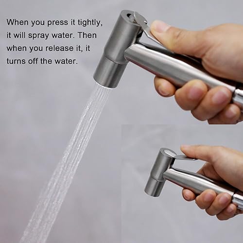 Miniatura 4 de Juego de 2 cabezales rociadores de bidé de acero inoxidable para limpieza de baño, cocina y inodoro