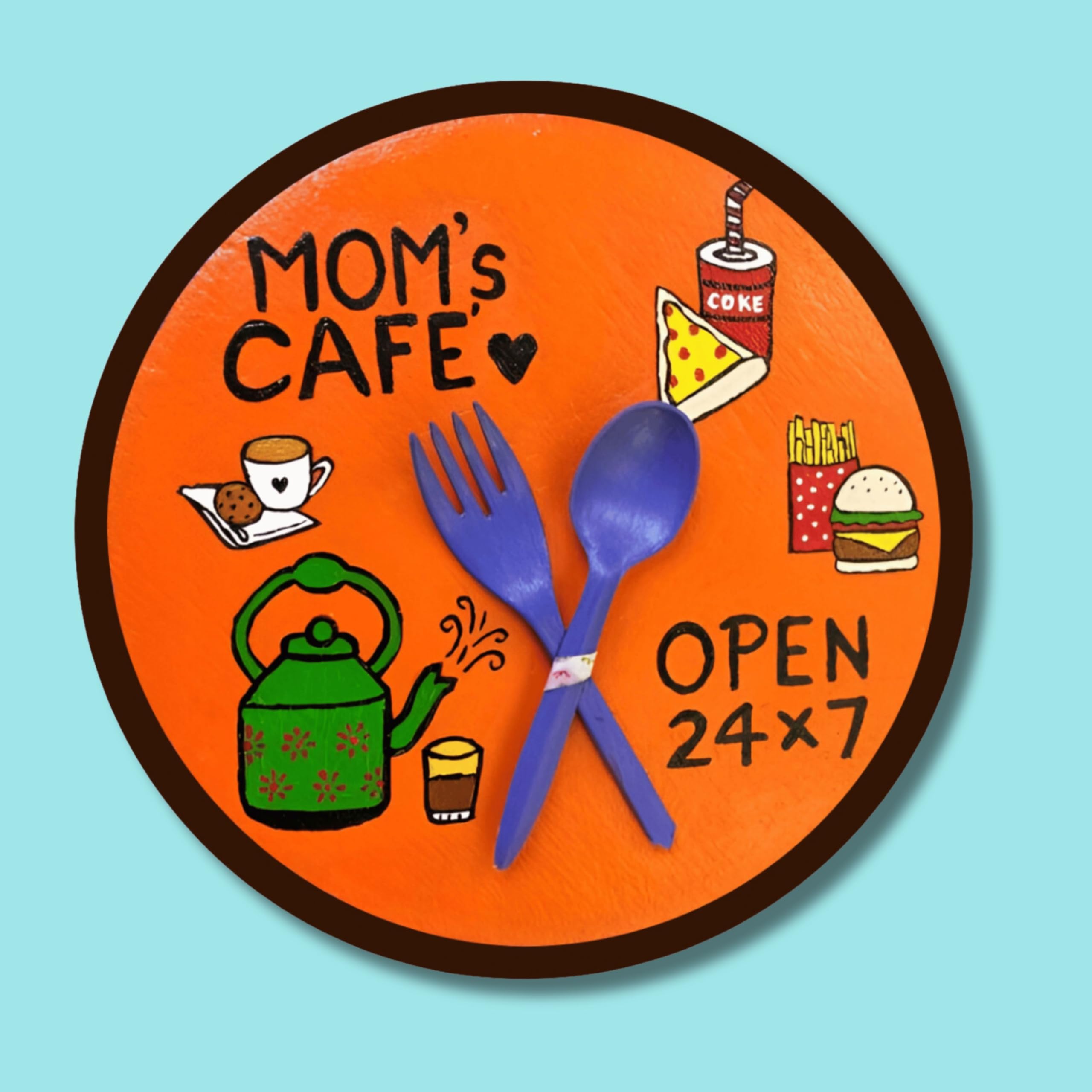 EXPLEASIA Wooden Fridge Magnets for Home & Kitchen | Fridge magents| Gifts Items| Printed Wooden Fridge magents (Mom's Cafe)-picture-12