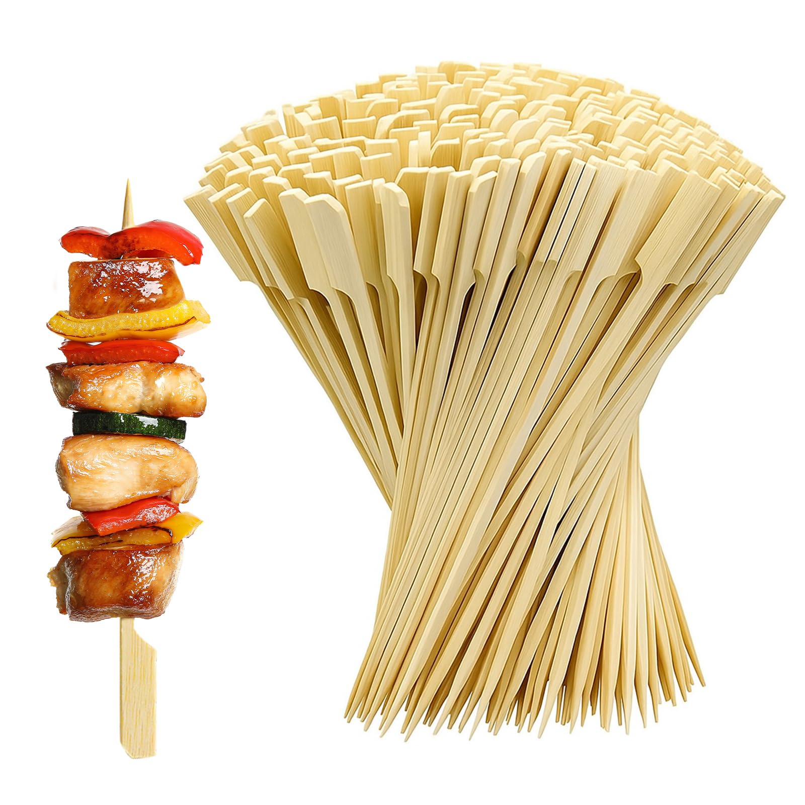 200 Wooden Items skewers, 12cm Bamboo skewers Applicable to for Barbecues Fruit Kababs Charcuterie Accessories Burgers Cocktails Buffets Party Home and Kitchen