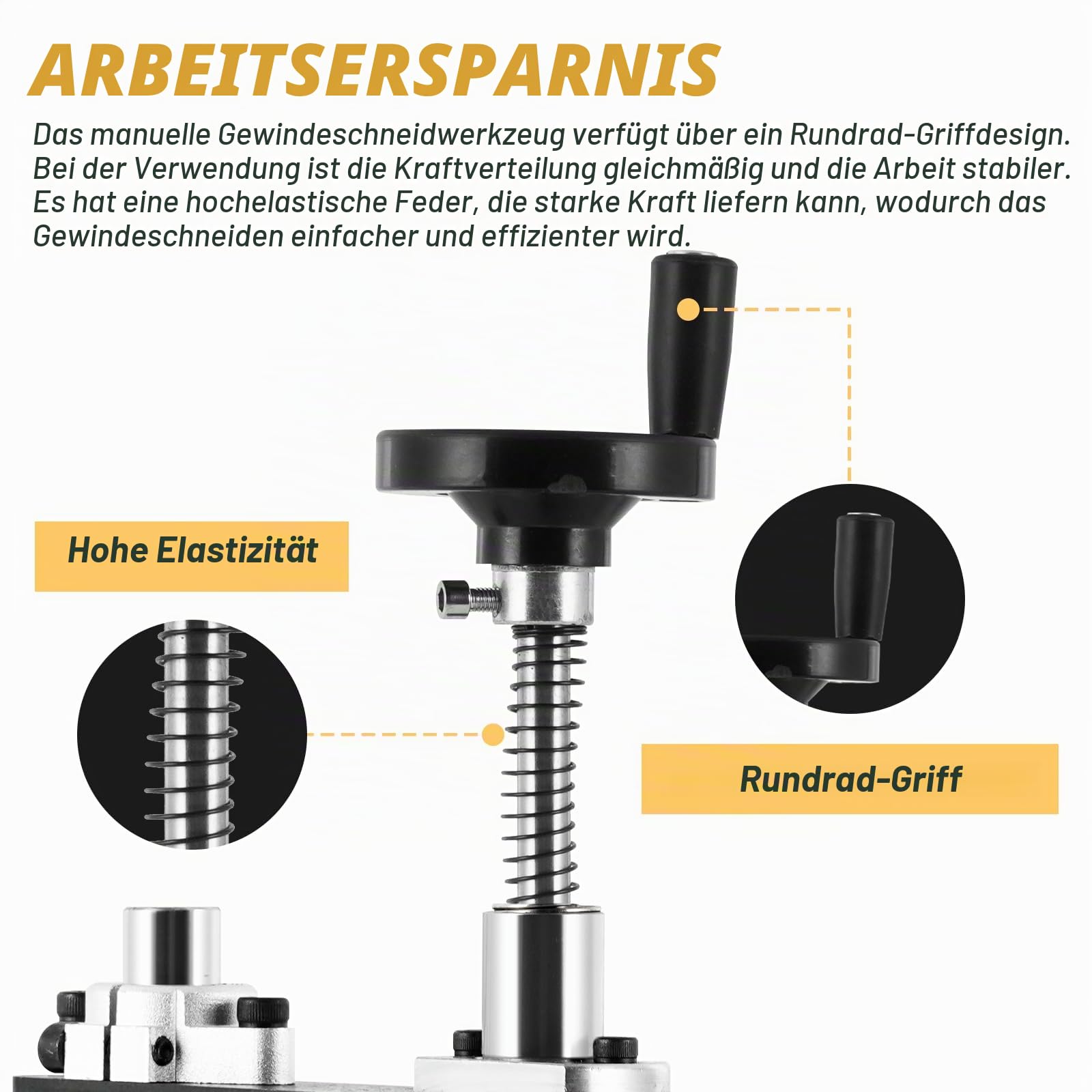 M3-M10 Manuelle Gewindeschneidmaschine mit Schraubstock und 6 Gewindebohrern
