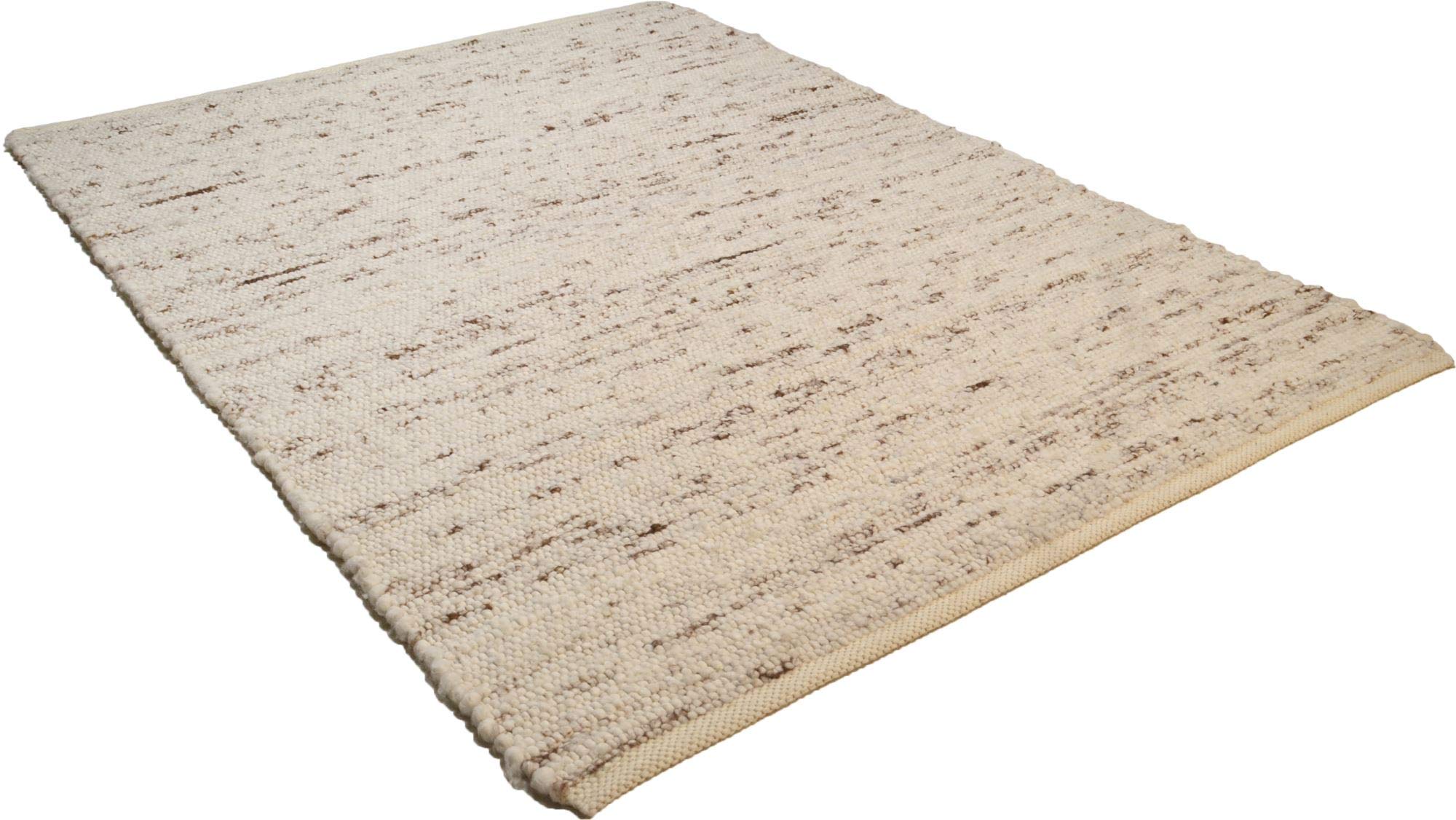 Zeitloser Naturteppich aus 100% nachhaltiger Schurwolle; handgewebt und beidseitig verwendbar | 90 x 160 cm; Farbe: Natur Multi | THEKO die markenteppiche - BERBERINA SUPER, 90x160 cm