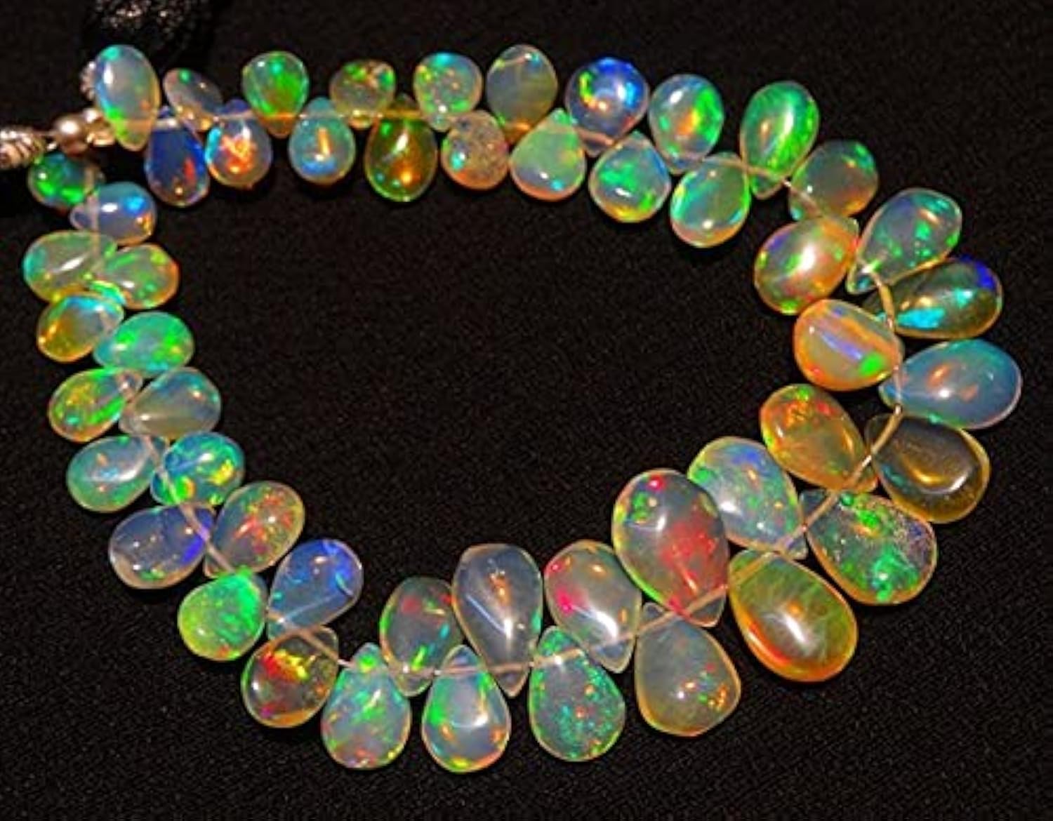 Opal de Welo d'Éthiopie naturelle en perles poire briolette haut de gamme LKBEADS