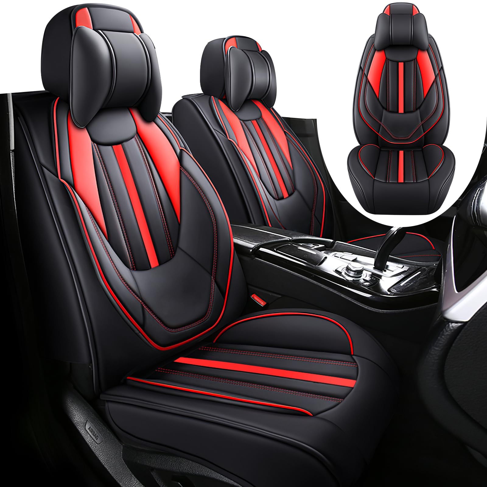 INSORIC Car Seat Covers Fit for Ford Mustang 2000-2025, Premium Leather Seat Covers 2-Seats Luxury, Waterproof Car Seat Covers, Soft and Breathable