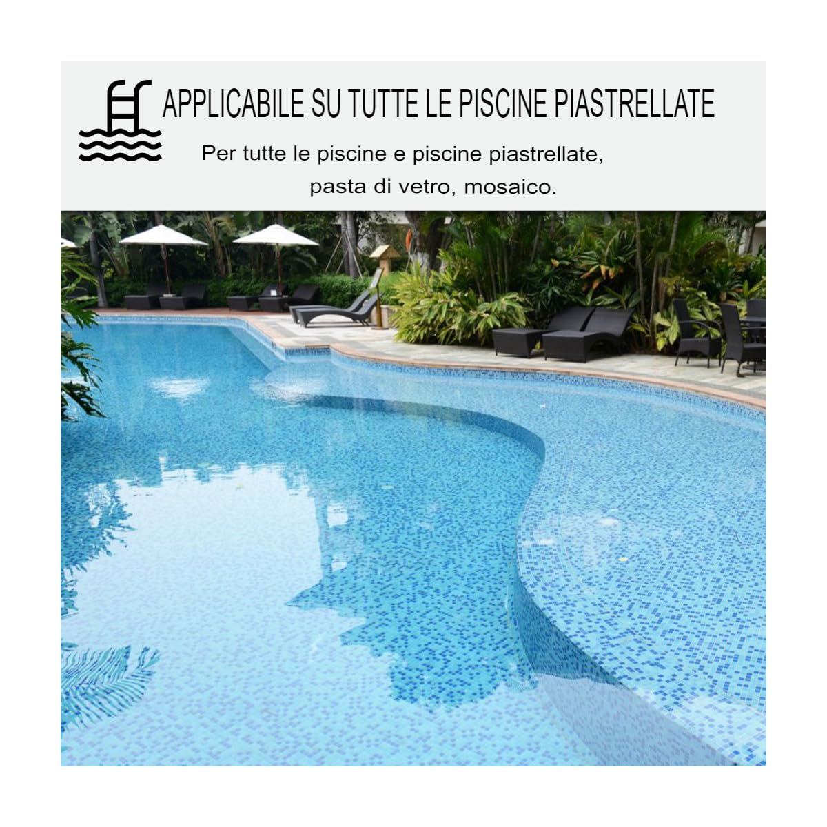 ARCANE INDUSTRIES Vernice per bordo piscina, per piastrelle della piscina - ARCAPOOL - 440-5 kg (fino a 15m² per 2 strati) Azzurro