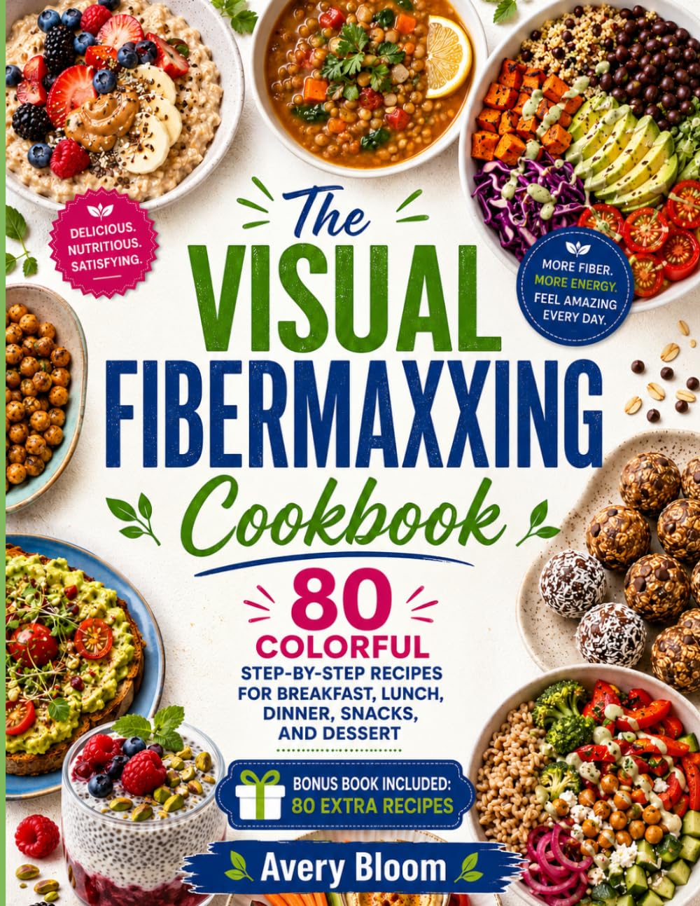 The Visual Fibermaxxing Cookbook: 80 Colorful Step-by-Step Recipes for Breakfast, Lunch, Dinner, Snacks, and Dessert